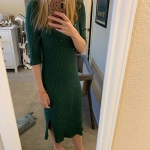 Roolee green midi dress